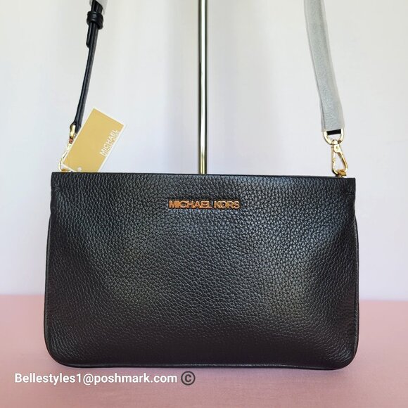 MICHAEL KORS Jet Set Travel LG Triple Gusset Pebbled Leather Crossbody- 🎈$128.